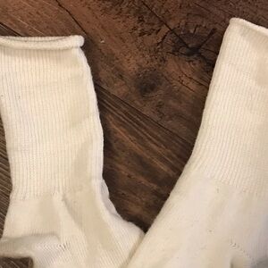 Well worn White socks Ribbed Crew Socks simple white used socks ankle socks gym